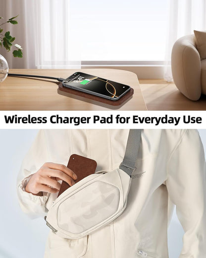 Valet Tray, Built in Wireless Charging Pad, Nightstand Organizer, Dresser Organizer, Mens Jewelry Box, Valet Charging Station, Faux Leather Valet Tray for Men and Women (Black+Wireless)