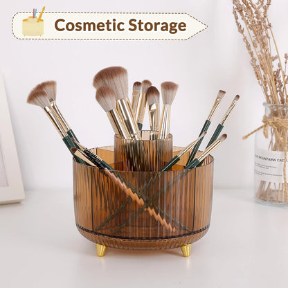 SKYDUE Rotating Pencil Pen Holder, Pen Organizer with 5 Slots - Aesthetic Desk Organizer and Accessories for School, Home, Office Supplies