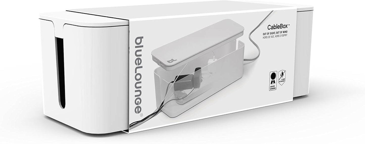 Bluelounge CableBox Mini Cable Management with Small Surge Protector, Black (CBM-BL)