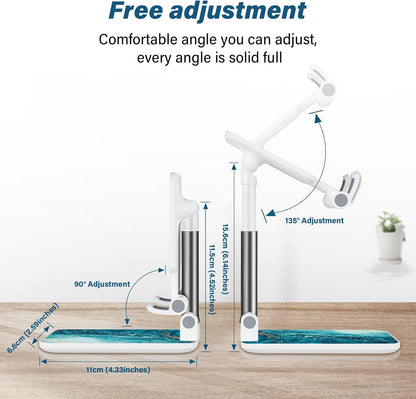 Desk Cell Phone Stand - Adjustable Angle-iPad Holder, Universal Compatible Phone Holder for Desk