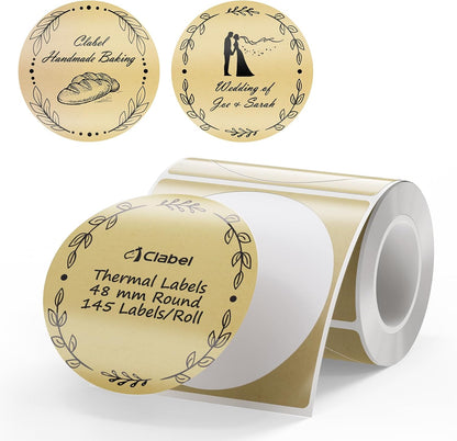 Clabel Printable White Cable Labels 6 Rolls of Thermal Self-Adhesive Paper Labels Tape, 25x78mm (1"x3") 100 Sheets Per Roll, Black Print on White Sticker Tags Durable