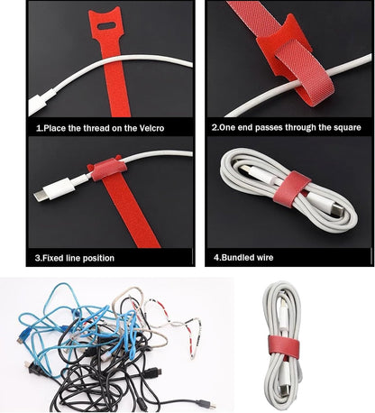 60 Pieces Cable Labels & Reusable Hook and Loop Fastening Ties Set - 30 Pieces Cord or Wire Labels & 30 Pieces Labels for Electronic Cords, Home & Office Cord Management