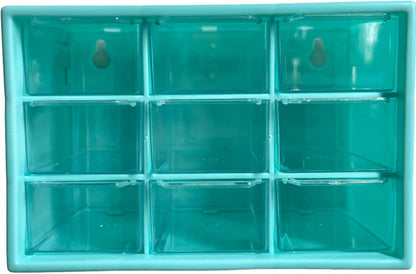 Feadily 4PCS Small Drawer Organizer for Desk, Desktop Drawer Organizer with 9 Clear Drawers, Plastic Desktop Storage Drawers 7.1 Inch x 3 .9 Inch x 4.7 Inch, White
