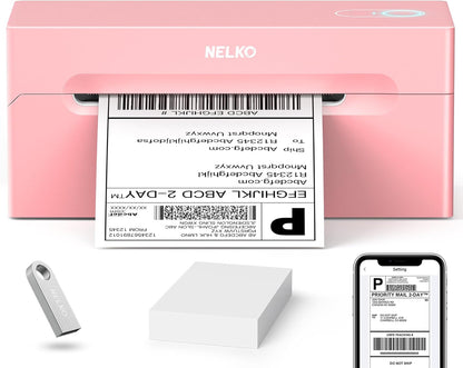 Nelko Bluetooth Thermal Shipping Label Printer, Wireless 4x6 Shipping Label Printer for Shipping Packages, Support Android, iPhone and Windows, Widely Used for Amazon, Shopify (Black)