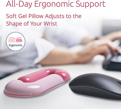 Kensington Duo Gel Loop Wrist Rest for Keyboard, Wrist Pad for Full Size Keyboard, Ergonomic Wrist Pad, Non-Skid Computer Pad with Wrist Support, Pink K62679WW, 17.7" x 3.7"x 0.9”