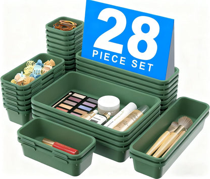 【Military Grade】A-LuGei Drawer Organizer, 【𝟱𝗦𝗶𝘇𝗲】 Makeup organizer, 【Holds 177 Items】 Bathroom Organizers and Storage, Organization and Storage, Desk Drawer Organizer for Bathroom Vanity