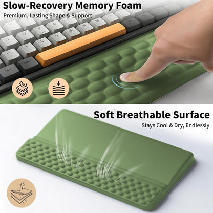 Wrist Rest with Keyboard Stand, Computer Wrist Support Pad, Ergonomic Keyboard Riser Hand Rest Soft Memory Foam Cushion Holder Gaming Typing Desk Accessories for Office Home School（Black）