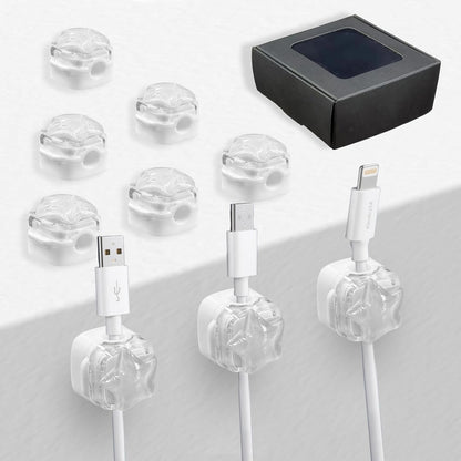 9Pack Magnetic Cable Clips for Nightstand, Adhesive Night-Glowing Cord Holder Organizer for Office Home Desk Wall Car (Star Cat Strawberry)
