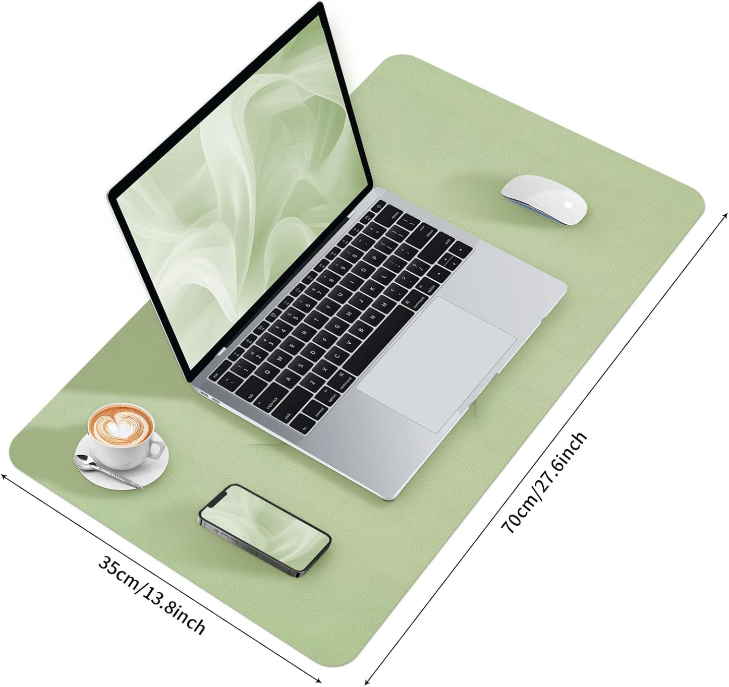 Bloss Leather Desk Pad and Keyboard Wrist Rest, Large Mouse Pad + Keyboard Pad+Mouse Wrist Support, Non-Slip Desk Mat Protector for Office, Home(31.5×15.7 Inches,Beige)