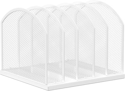 Gawerk 5-Section Vertical Desktop Organizer, 5-Section Mesh File Folder Stand Sorter for Office Home Classroom Organization (1, Black)