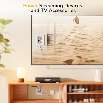 Mount-It! in-Wall TV Cable Concealer Kit with Recessed Power – Triple Outlet, 9ft Cord, and Hand Saw – Easy, Safe Cable Management for Organized TV and Home Theater Setups