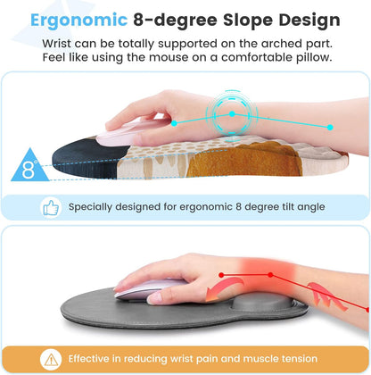 HAOCOO Keyboard Wrist Rest, Ergonomic Mouse Pad with Wrist Rest, 3 in 1 Keyboard and Mouse pad with Coaster Set, Memory Foam Wrist Support, Non-Slip PU Base for Home Office, Rose Gold Pink
