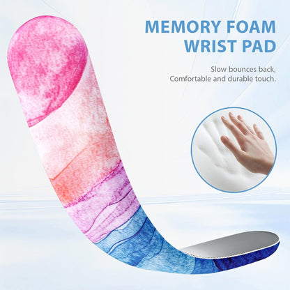 Ospelelf Wrist Rest for Keyboard and Mouse Ergonomic Mouse Pad with Wrist Support Memory Foam Wrist Rest for Computer Keyboard,3-in-1 Gel Mouse and Keyboard Pad for Office Geometry Green