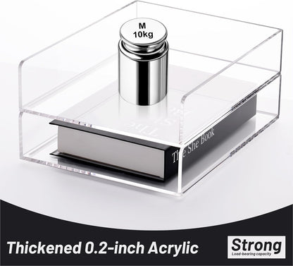 HeZone Paper Organizer Letter Tray, Clear Acrylic Paper Tray, School Teacher Office Supplies Organization, Stackable Desk File Organizer, Classroom Decor and Accessories-2 Pack…