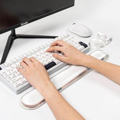 Gel Keyboard and Mouse Wrist Rest Set –Blue Purple Clear Wrist Rest for Computer Keyboard 60%/68%/75%, Comfort & Support for Typing and Gaming