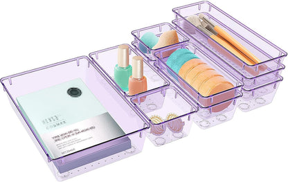 StorMiracle 16 PCS Drawer Organizer Set, 5 Varied Size Bathroom and kitchen Drawer cabinet organizer Trays, Clear Storage Bins for Makeup, Jewelry, Utensils and Gadgets