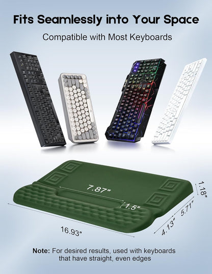 Wrist Rest with Keyboard Stand and Storage Slot, Ergonomic Computer Keyboard Wrist Rest, Soft Memory Foam, Non-Slip Base, Wrist Pad for Keyboard Pad with Wrist Support for Work Study Game