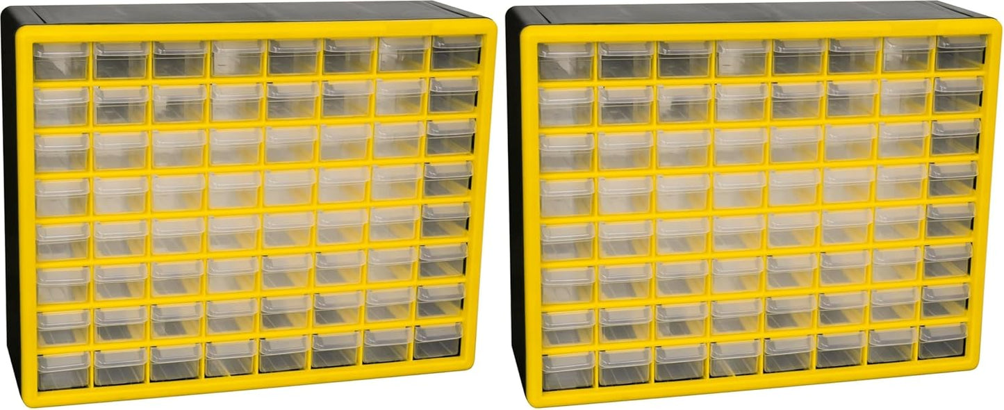 Akro-Mils 24-Drawer Plastic Drawer Storage Cabinet for Garage Organization, Bead Organizer, Building Bricks Storage, Teacher Toolbox, Makeup Organizer, 20" W x 6" D x 16" H, 10124 Black