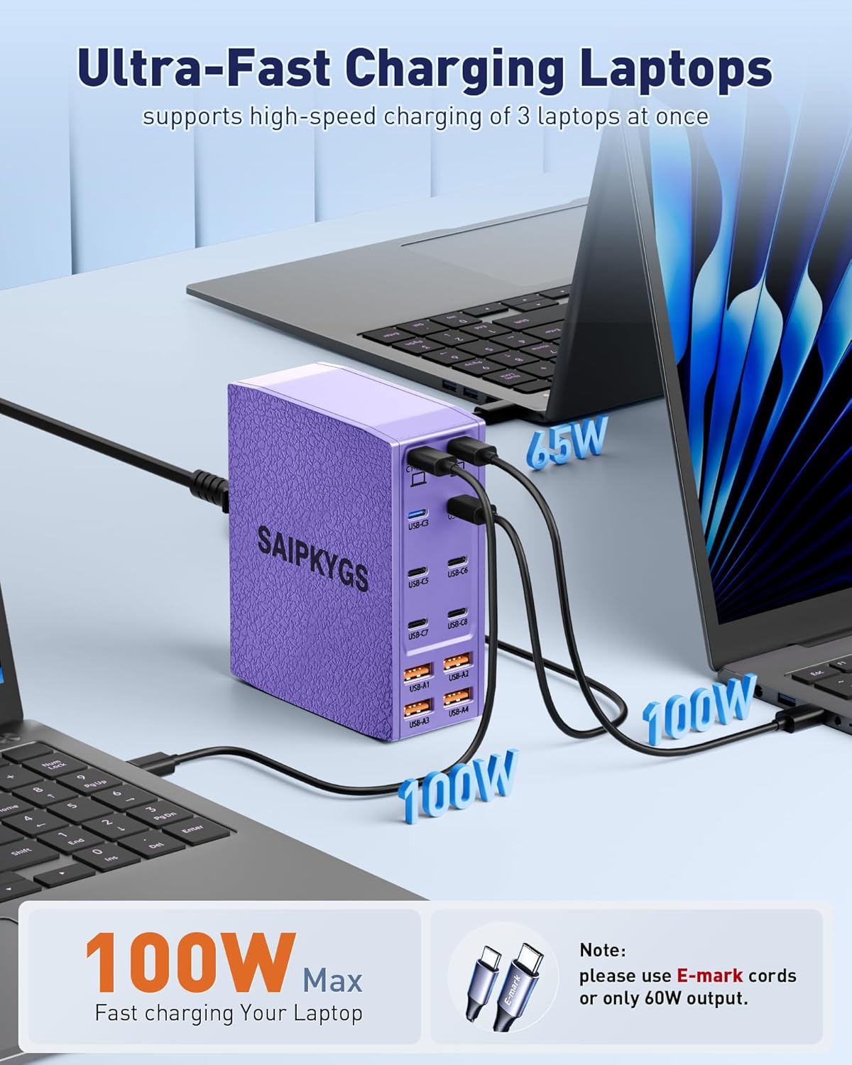 USB Charging Station (900W),12-Port USB C Charger Block with Dual 100W PD USB-C Fast Charging Station Hub for MacBook Pro/Air/All iPad Phone 17/16 15/14/13/Pro Max/Samsung Galaxy Note (Black)