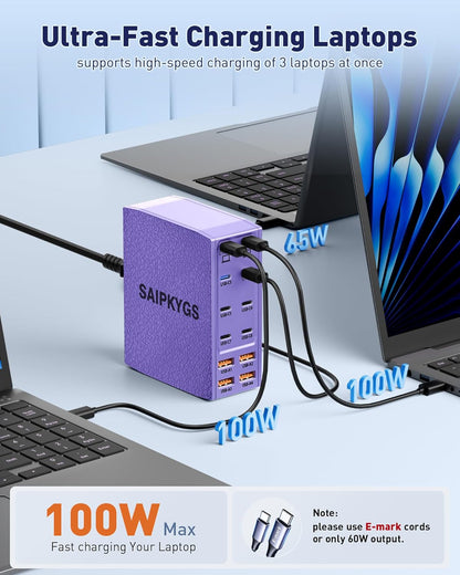 USB Charging Station (900W),12-Port USB C Charger Block with Dual 100W PD USB-C Fast Charging Station Hub for MacBook Pro/Air/All iPad Phone 17/16 15/14/13/Pro Max/Samsung Galaxy Note (Black)