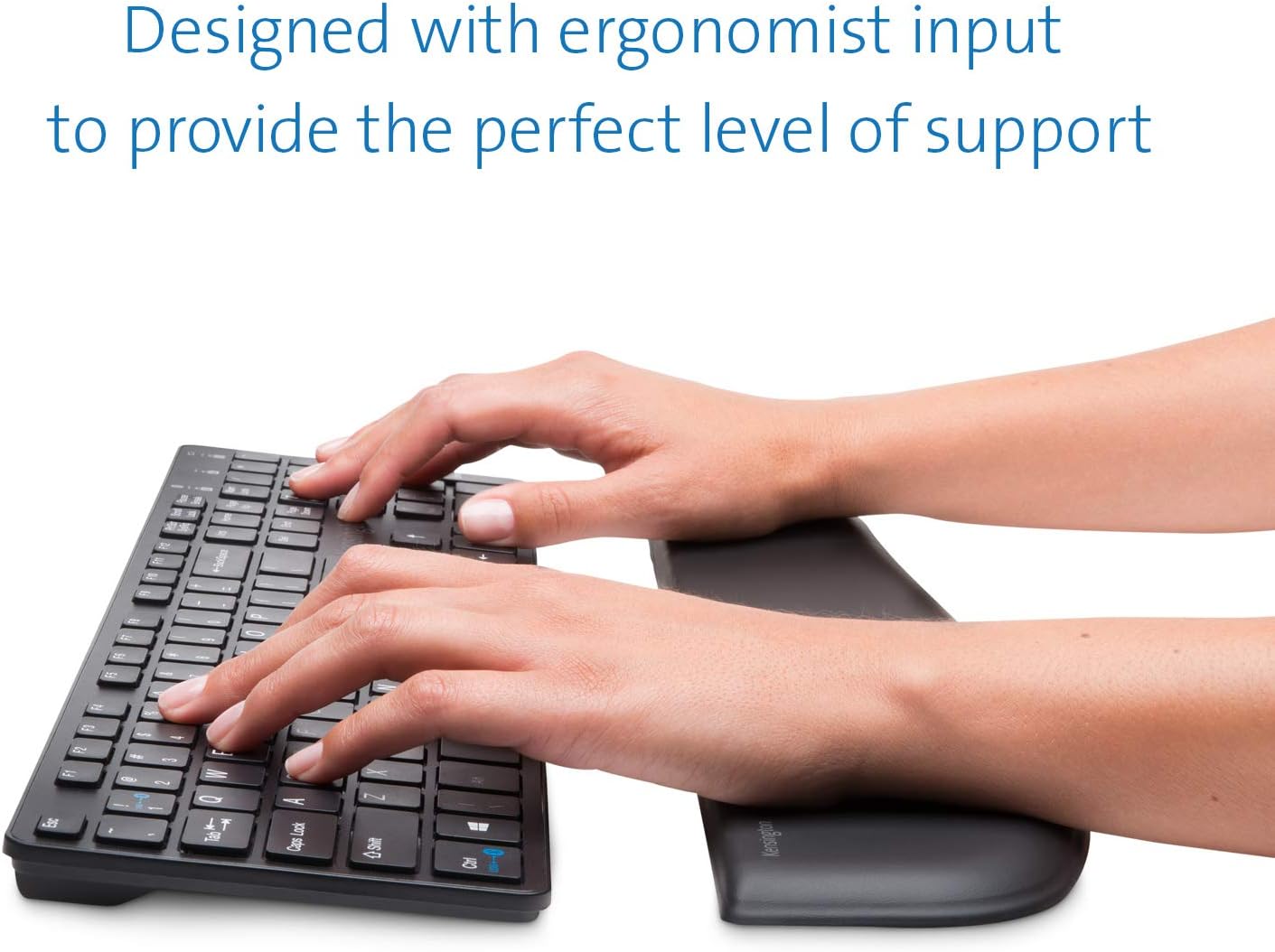 Kensington ErgoSoft Wrist Rest for Slim, Compact Keyboards, Black (K52801WW), 3.9 x 0.4 x 11.1 inches