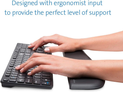 Kensington ErgoSoft Wrist Rest for Slim, Compact Keyboards, Black (K52801WW), 3.9 x 0.4 x 11.1 inches