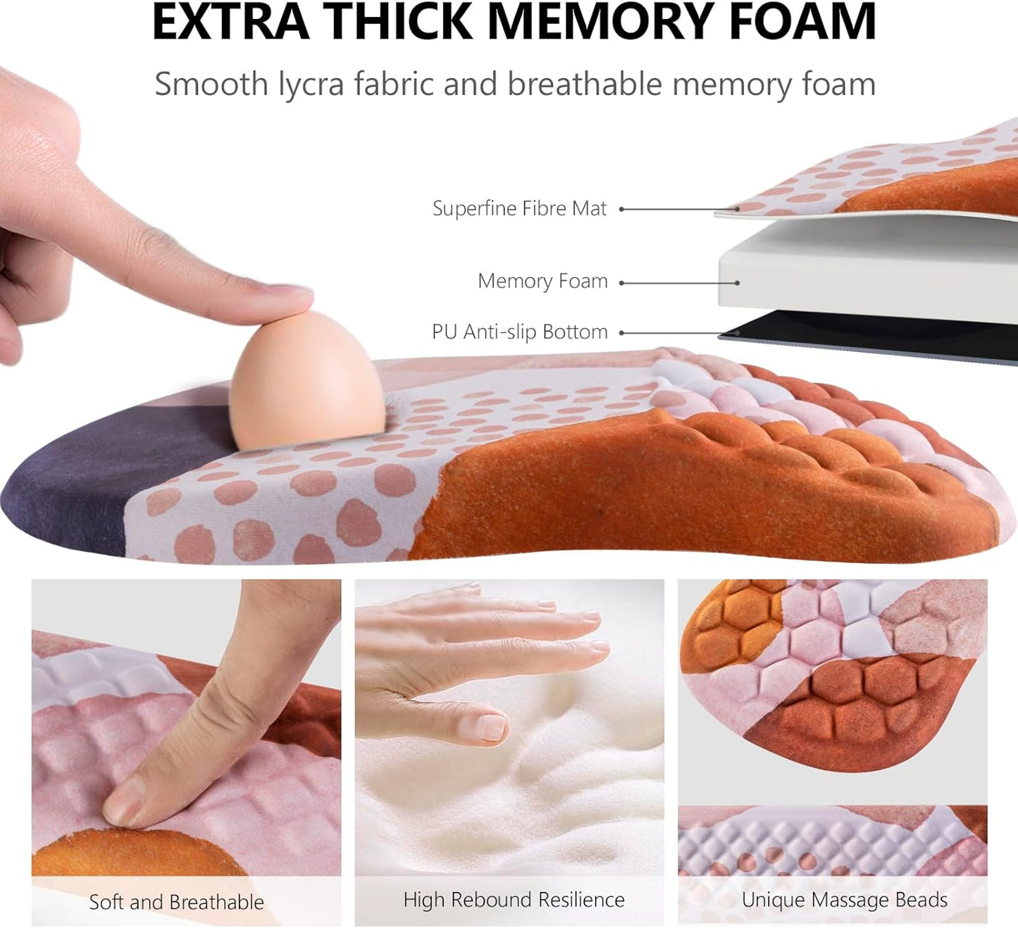 Mouse Pad Wrist Support, Laokiiy 2 in1 Keyboard Wrist Rest+ Ergonomic Mouse Pad, Non-Slip Wrist Rest for Computer Keyboard, Made Easy Typing & Relieve Wrist Pain（Banana Leaf Green）