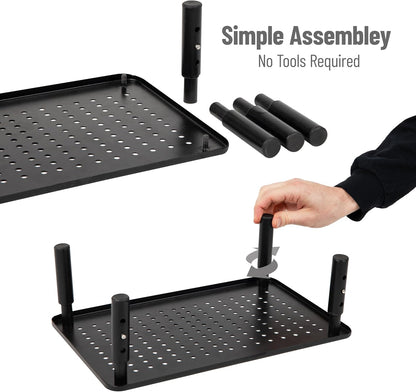 Mind Reader Monitor Stand, Height Adjustable, Ventilated Laptop Riser, Office, Metal, 14.5"L x 9.25"W x 5.5"H, Black