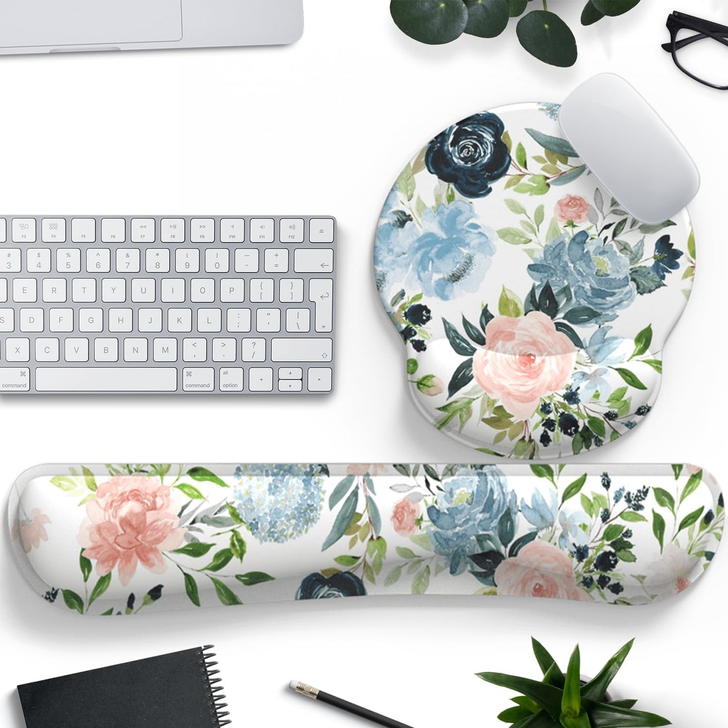 Ghost Book Mousepad with Wrist Rest Halloween Computer Keyboard Mouse Pad Black Cute, Mouse Pad with Wrist Rest for Computer Keyboard, 2 In1 Mousepad with Wrist Support Easy Typing&Relieve Wrist Pai