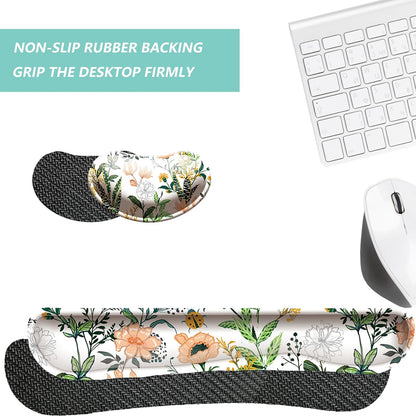 Keyboard Wrist Rest Mouse Wrist Support Set, Memory Foam Wrist Rest Pad for Computer Laptop Keyboard Mouse, Ergonomic Wrist Cushion Support for Typing Pain Relief, Gaming Home Office, Purple