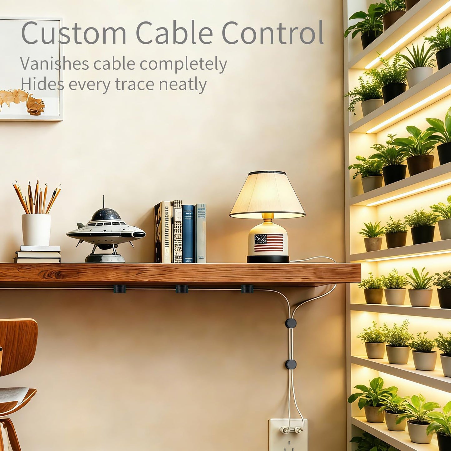 12 Pack Cable Clips (10 Pcs Square Cord Holder 2 Pcs Circular And Rotatable Cord Clips) Suitable For Office Desks Home Desks, Telephones, Vehicles, Walls, Tabletops And Bedside Tables，Black And White