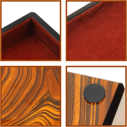 Wooden Valet Tray with Velvet Lining, EDC Desktop Catchall Organizer, Storage Tray for Jewelry, Wallets, Watches, Keys, Glasses, Perfect for Nightstand, Dresser, Entryway Bedside