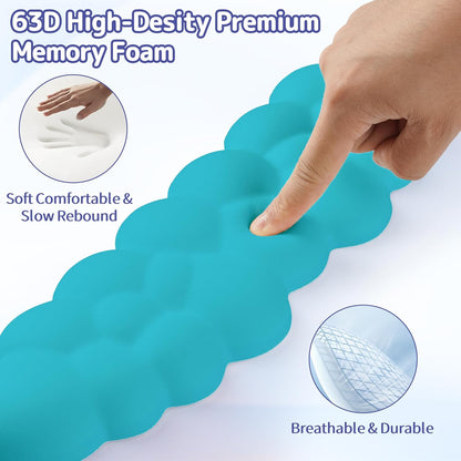Sushret Cloud Wrist Rest Keyboard, Cloud Keyboard Wrist Pad Set with PU Leather Memory Foam, Cute Arm Rest for Palm Support, PC/Gaming Desk Accessories/Office Setup/Computer Hand Cushion - White