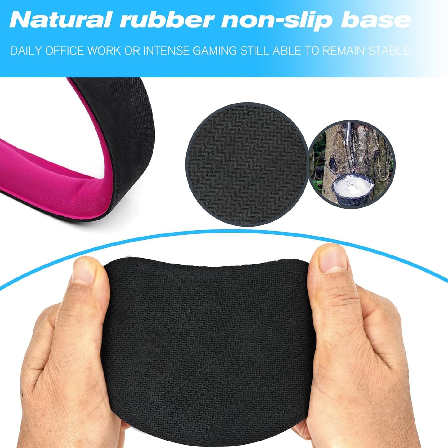 Keyboard Wrist Rest and Mouse Wrist Rest Set - Ergonomic Memory Foam Wrist Cushion - for Wrist Support on Computer, Laptop, Office, Playing Games, Typing Relieves Wrist Pain Black