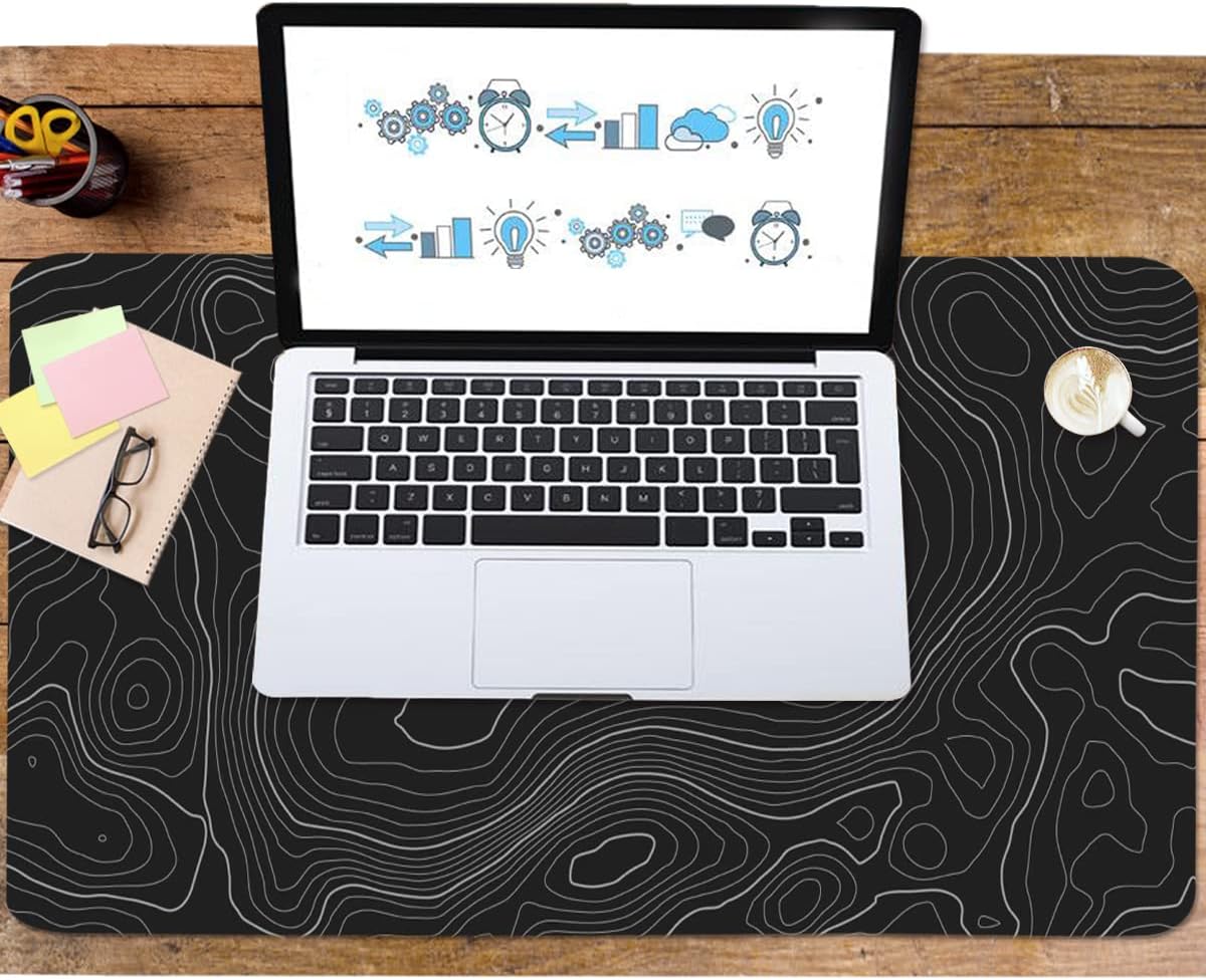 4-in-1 Large Mouse Pad, Keyboard Wrist Rest Pad & Wrist Support Mousepad Set, Extended Desk Pad Waterproof Desk Mat for Home Office Study Game