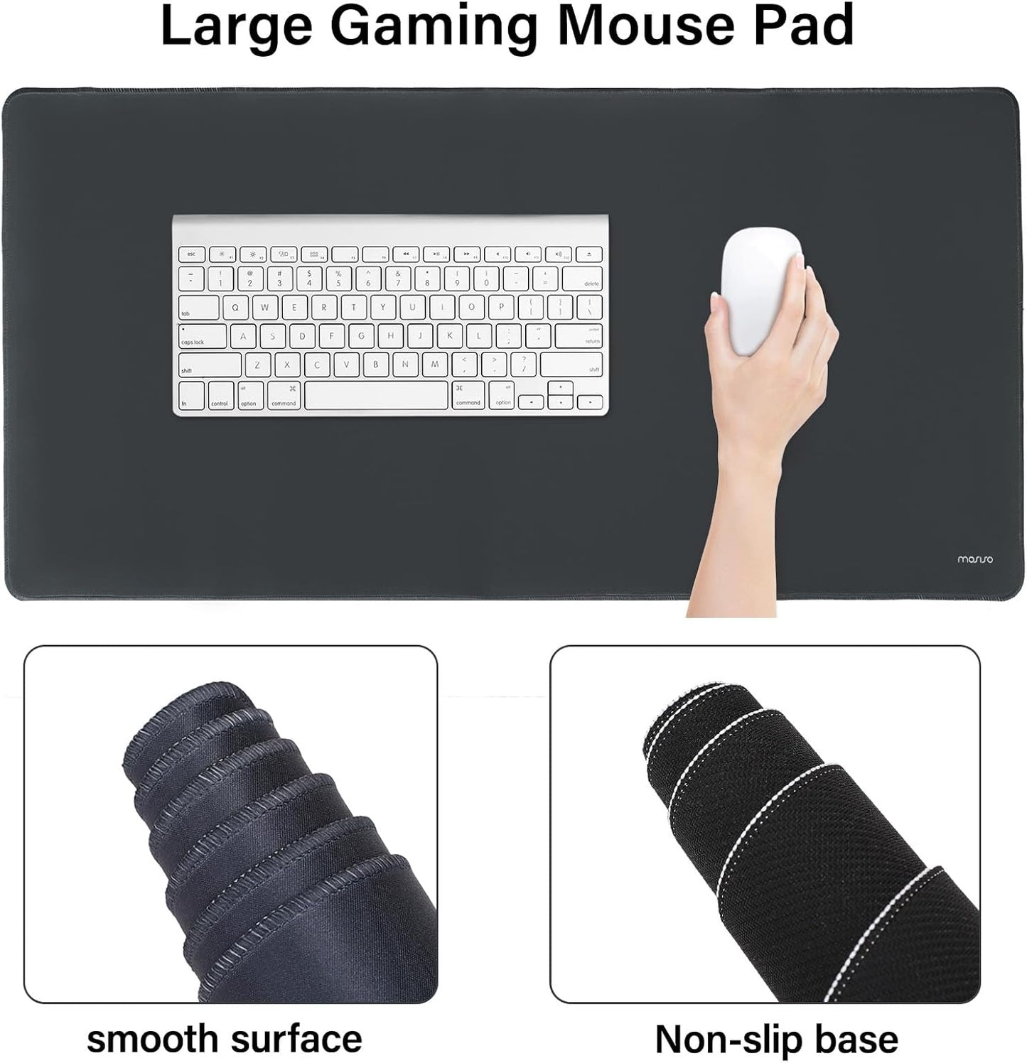 MOSISO Keyboard Mouse Pad Set, Large Gaming Mouse Pad&Rectangular Keyboard Wrist Rest&Mousepad with Wrist Rest&Coaster, Ergonomic Non-Slip&Easy Typing Pad with Curved Silicone Lining, Antique Green