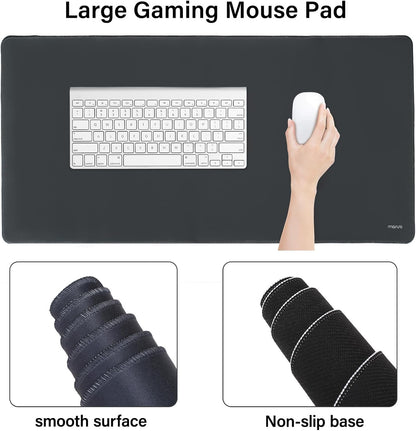 MOSISO Keyboard Mouse Pad Set, Large Gaming Mouse Pad&Rectangular Keyboard Wrist Rest&Mousepad with Wrist Rest&Coaster, Ergonomic Non-Slip&Easy Typing Pad with Curved Silicone Lining, Antique Green