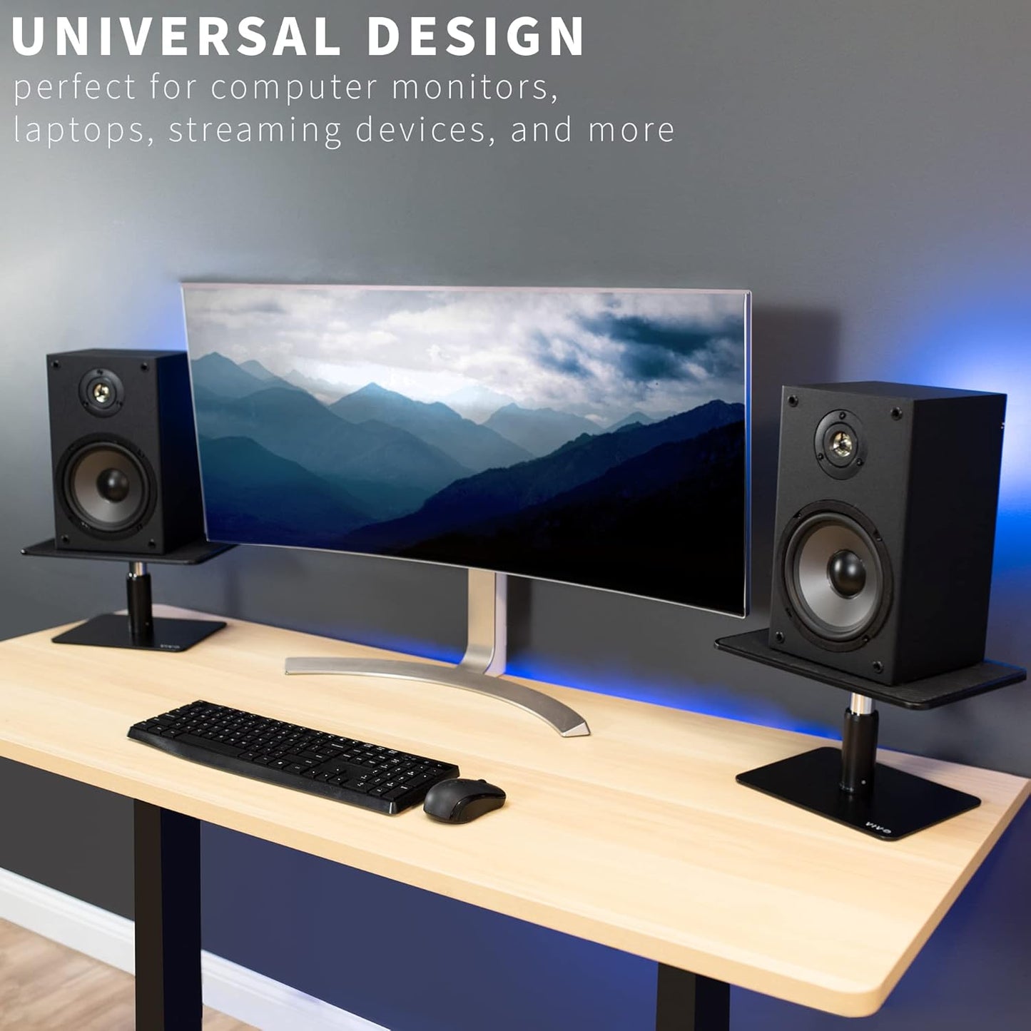 VIVO Universal Height Adjustable Ergonomic Computer Monitor and Laptop Riser Tabletop Desk Stand, Black, STAND-V000SB