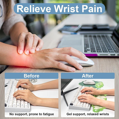 Gel Wrist Rest and Cloud Mouse Pad Support for Keyboard and Mouse - Ergonomic Pink Keyboard Wrist Pad Set for Typing Pain Relief/Computer/Laptop/Gaming/Home/Office (Cloud Shape, Gradient Blue Pink)