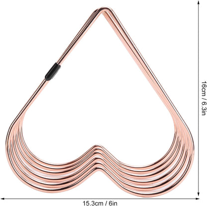 Watris Veiyi Files Folder Stand, Desktop Iron Storage Rack, Book Record Holder, Desktop Album Storage Rack, Vinyl Record Stand Holder, 5 Slot Heart Shaped File Holder for Desk (Rose Gold)