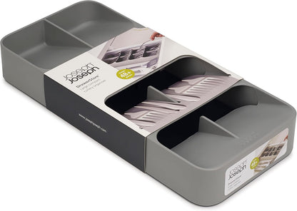 Joseph Joseph DrawerStore Compact Utensil Organizer For Kitchen Drawer Silverware, Flatware Tray, Small, Grey