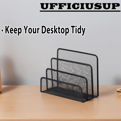 Mail Organizers 2 Pack Metal Mesh Desk Letter Sorter Small Desktop File Holder for Bills Magazines Papers Documents Office Envelopes