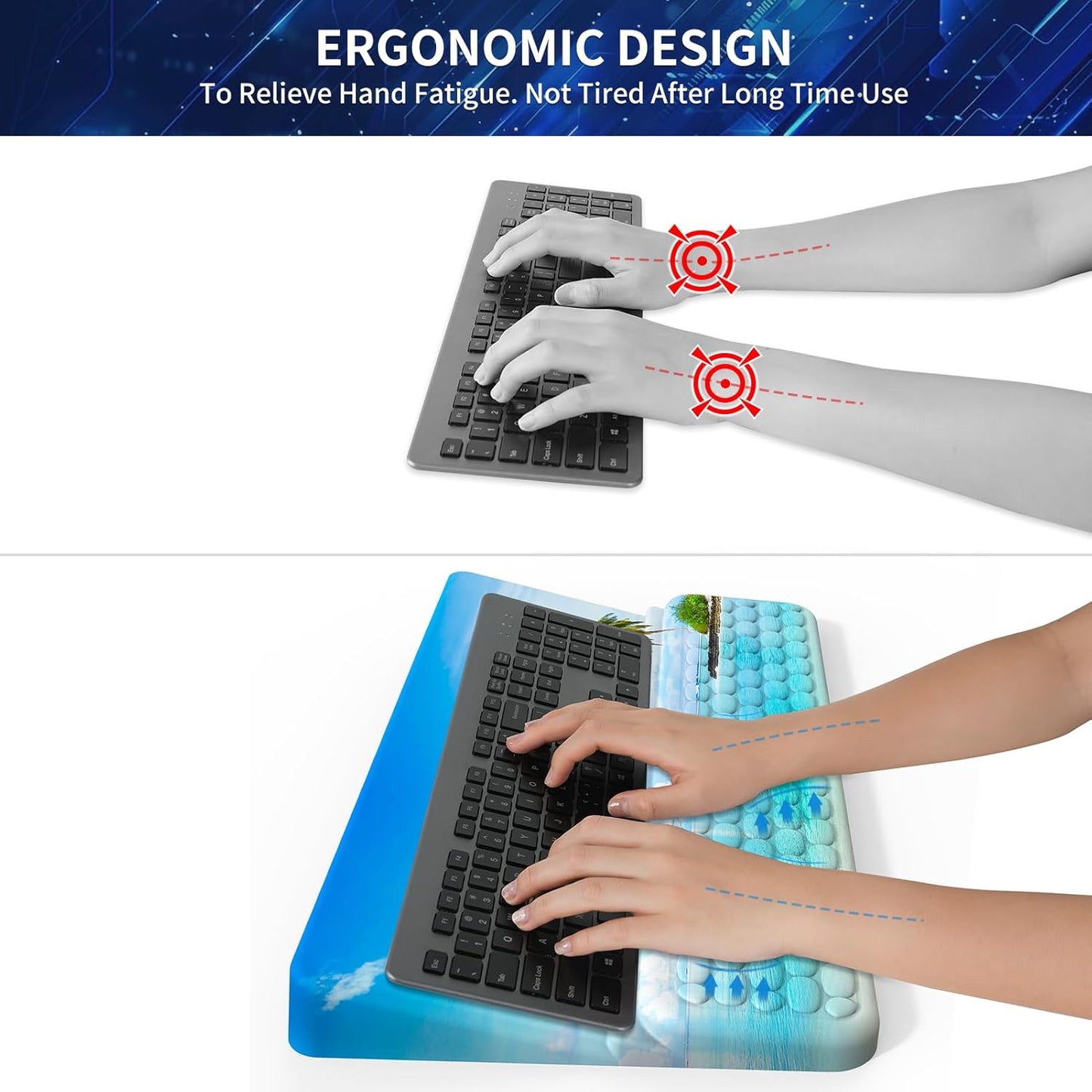 Keyboard Stand for Desktop, Keyboards Wrist Rest, Ergonomic Keyboards Holder for Easy Typing Working, Wrist pad for Keyboards with Comfortable Wrist Rest for Keyboard Pink