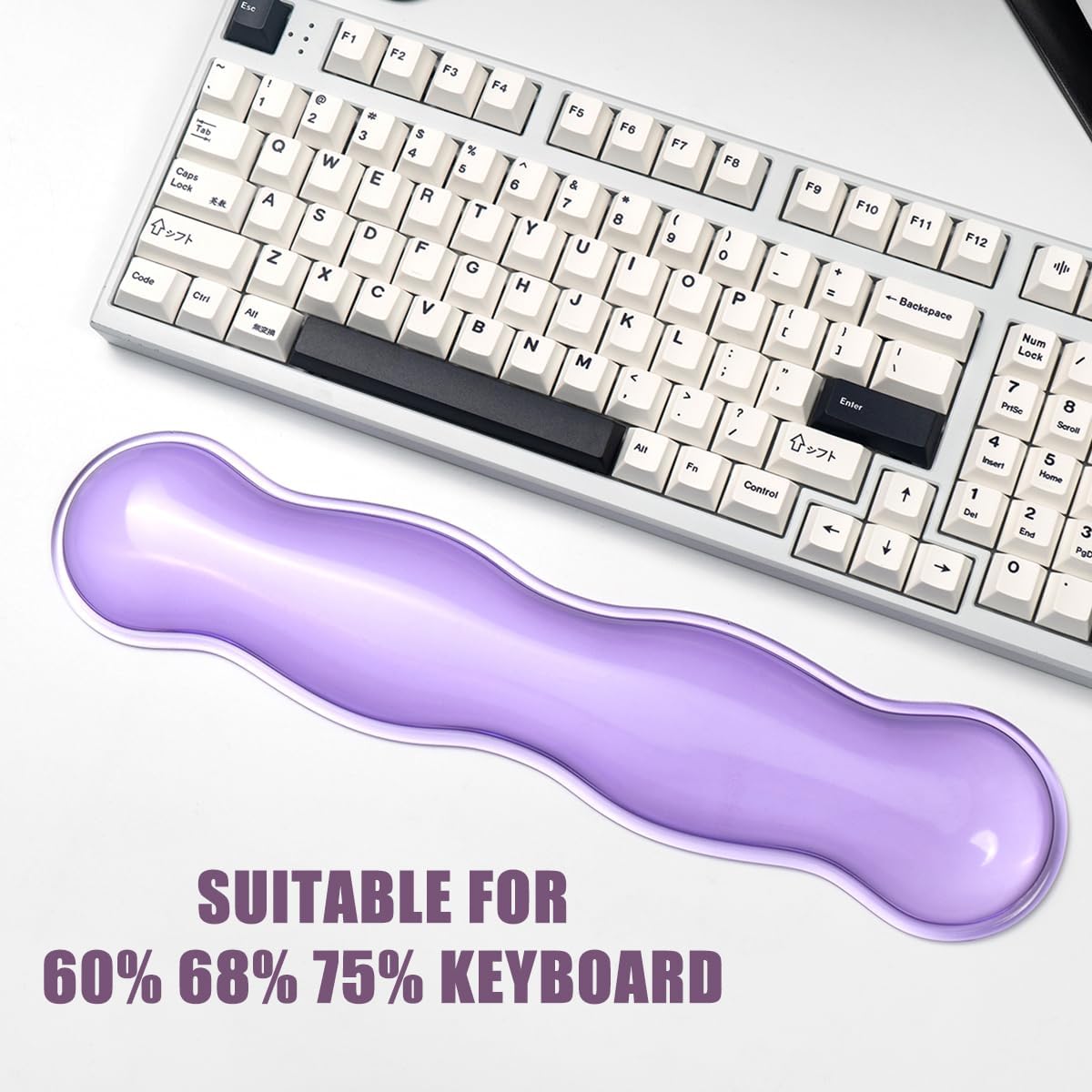 Clear Gel Wrist Rest for Keyboard and Mouse, Green Silicone Mouse Wrist Rest Set, Cute Ergonomic Wrist Rest for Keyboard 60%/75%(Green)