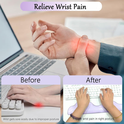 Gel Wrist Rest for Keyboard and Mouse Square Blue Plaid Clear Keyboard Wrist Rest Transparent Ergonomic Cute Checkered Mouse Wrist Pad Silicone Non-Slip Support for Computer Laptop Gaming Home Office