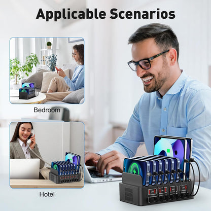 USB Charging Station, 150W 16 Port USB a Charging Station - Supports iPhone iPad Android Phones, Watches Game Consoles and Many Other Electronic Devices
