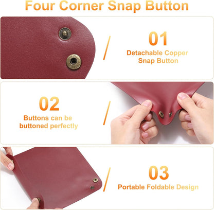 HARFINGTON PU Leather Valet Tray Unisex Folding Small Catchall Tray Portable Entryway Table Tray Nightstand Bedside Desk Tray for Key Wallet Watch Coin Jewelry Dice, Gray