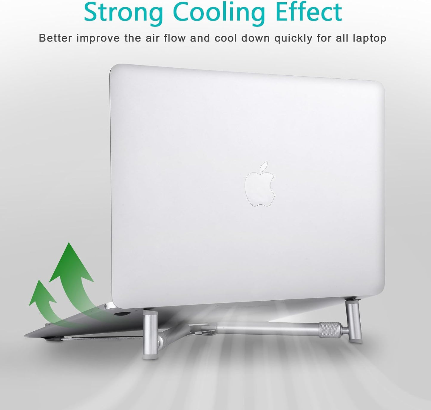 Portable Laptop Stand, Adjustable Laptop Stand for MacBook Pro, Aluminum Desk Foldable Compact Universal Computer Cooling Stand for 12 13 15 17 inch