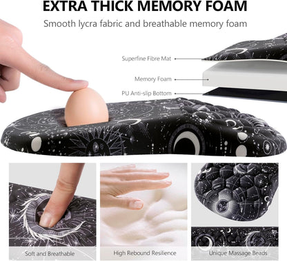 Mouse Pad Wrist Support, Laokiiy 2 in1 Keyboard Wrist Rest+ Ergonomic Mouse Pad, Non-Slip Wrist Rest for Computer Keyboard, Made Easy Typing & Relieve Wrist Pain（Banana Leaf Green）