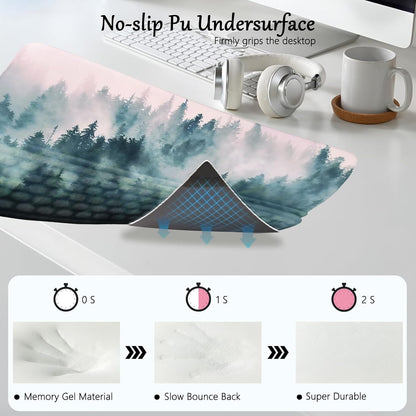 Computer Keyboard Stand Pad with Wrist Rest Purple Blue Cloud Keyboard Pad Support with Comfortable Galaxy Stars Wrist Pad Cute Girl Ergonomic Tilted Keyboard Riser Holder for Desktop Office Home